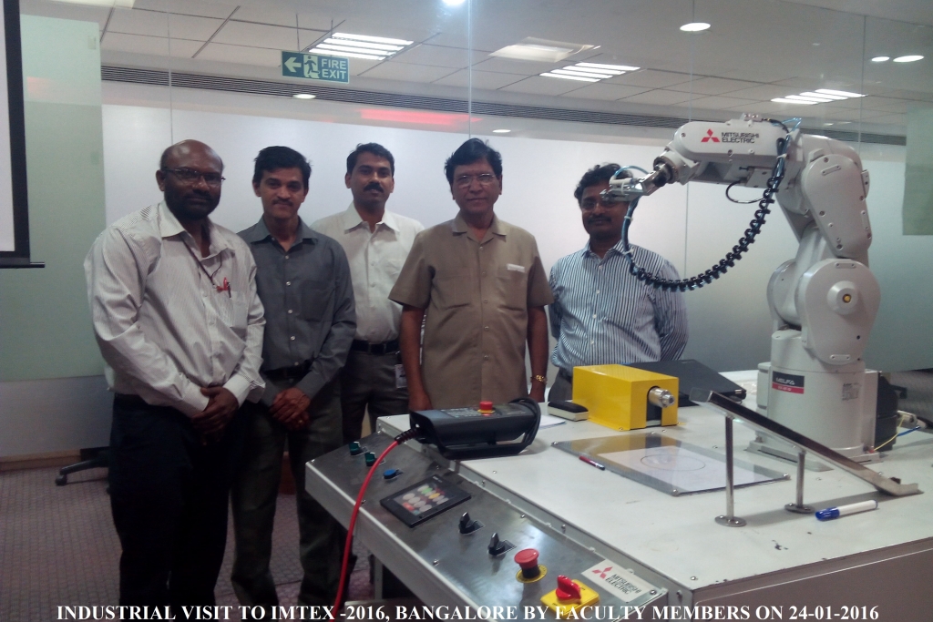 Industrial visit to IMTEX -2016, Bangalore by facuty members on 24-01-2016