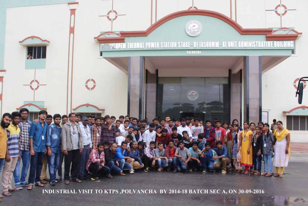 Industrial visit to KTPS ,Polvancha by 2014-18 batch Sec A, on 30-09-2016