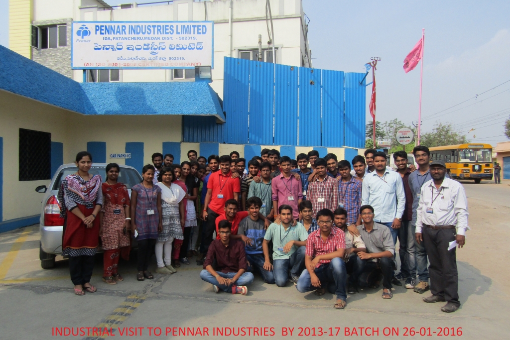 Industrial visit to PENNAR industries by 2013-17 batch on 26-01-2016