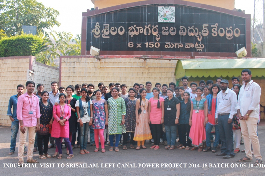 Industrial visit to Srisailam, left canal Power project 2014-18 batch on 05-10-2016