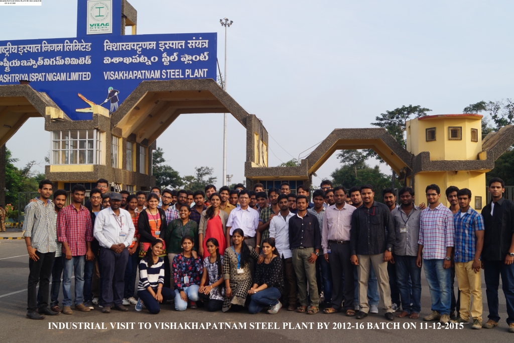 Industrial visit to Vishakhapatnam Steel plant by 2012-16 batch on 11-12-2015